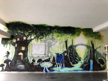 Malerei mit dem Titel "forêt magique" von Carole Assié, Original-Kunstwerk, Acryl