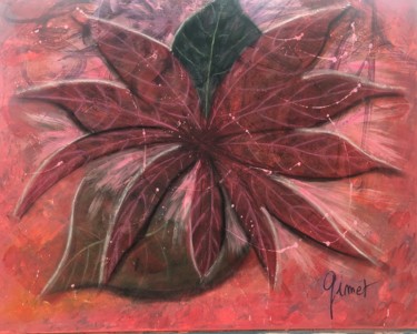 Peinture intitulée "Fleur" par Gimet, Œuvre d'art originale, Pastel Monté sur Châssis en bois