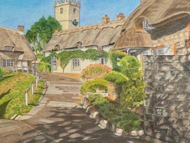 Drawing titled "Godshill #artistsup…" by Carole Mcalpine, Original Artwork, Pencil