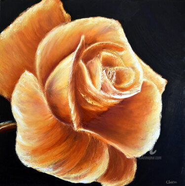 Peinture intitulée "Au nom de la rose" par Carole Sebton, Œuvre d'art originale, Huile Monté sur Châssis en bois