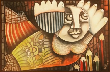Peinture intitulée "Paseando" par Carolina Cabrera, Œuvre d'art originale, Acrylique