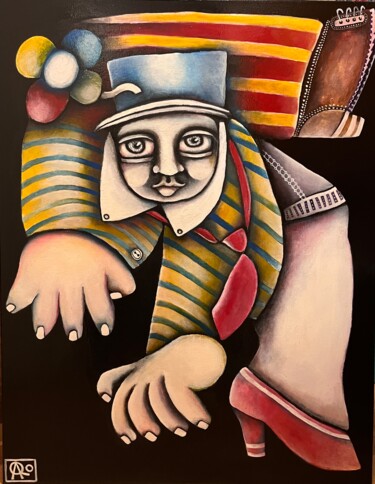 Painting titled "Retourne le pot" by Carolina Cabrera, Original Artwork, Acrylic