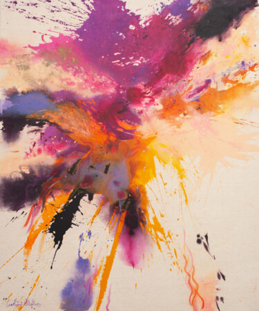 Pintura titulada "Purple bubbles" por Carolina Alotus, Obra de arte original, Acrílico