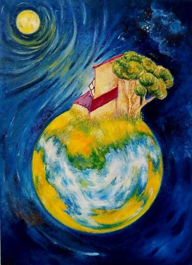 Pintura titulada "Planeta Tierra" por Carolina Camacho, Obra de arte original, Oleo