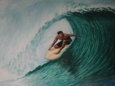 Pittura intitolato "Surfer olio su tela" da Carolina Paoletti, Opera d'arte originale