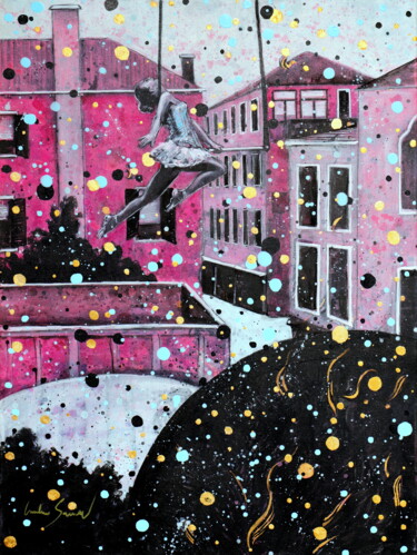 Картина под названием "Urban malabarism ov…" - Carolina Saidenberg, Подлинное произведение искусства, Акрил Установлен на Де…