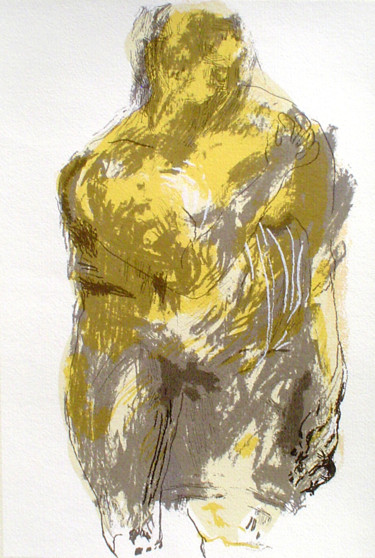 Prenten & gravures getiteld ""Mujer amarilla"" door Carolina Tangassi, Origineel Kunstwerk, Zeefdruk