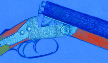 Artes digitais intitulada "old gun" por Carolina Vigna, Obras de arte originais, Lápis