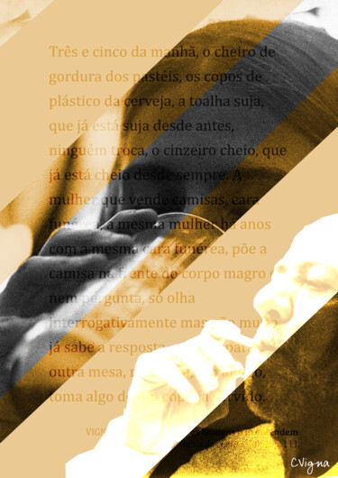 Artes digitais intitulada "Três e cinco da man…" por Carolina Vigna, Obras de arte originais, colagem digital