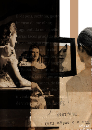 Arte digital titulada "Fragmentada no espe…" por Carolina Vigna, Obra de arte original, Collages digitales