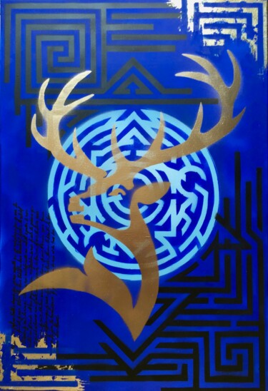 Peinture intitulée "The Maze" par Caroline Beaulieu, Œuvre d'art originale, Bombe aérosol