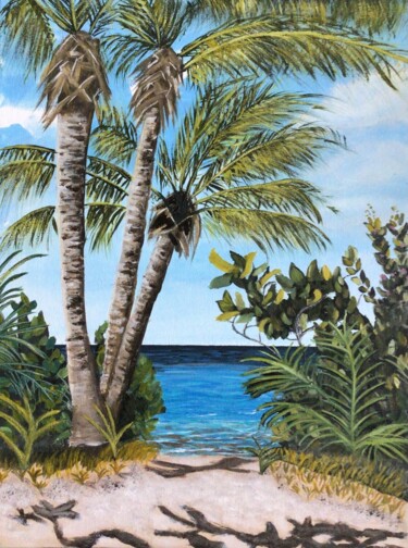 Painting titled "Bali" by Caroline Boucher, Original Artwork, Acrylic