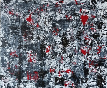 Peinture intitulée "en rouge et noir" par Caroline Boucher, Œuvre d'art originale, Acrylique