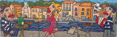 Картина под названием "Port Vendres" - Caroline Cavalier, Подлинное произведение искусства, Акрил