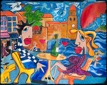 Peinture intitulée "Un été à Collioure" par Caroline Cavalier, Œuvre d'art originale, Acrylique