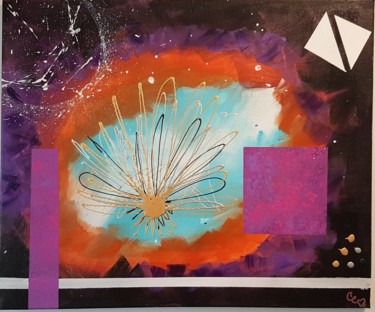 Pittura intitolato "Atome Fusionnel" da Caroline Colomina, Opera d'arte originale, Acrilico Montato su Telaio per barella in…
