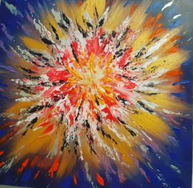 Pittura intitolato "Couleurs explosives" da Caroline Colomina, Opera d'arte originale, Acrilico Montato su Telaio per barell…
