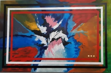 Pintura titulada "Perspective colorée" por Caroline Colomina, Obra de arte original, Acrílico Montado en Bastidor de camilla…
