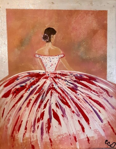 Malarstwo zatytułowany „Ballet 3” autorstwa Caroline Colomina, Oryginalna praca, Akryl Zamontowany na Drewniana rama noszy