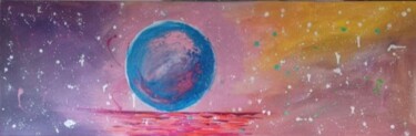 Pintura intitulada "Planéte bleue" por Caroline Colomina, Obras de arte originais, Acrílico Montado em Armação em madeira