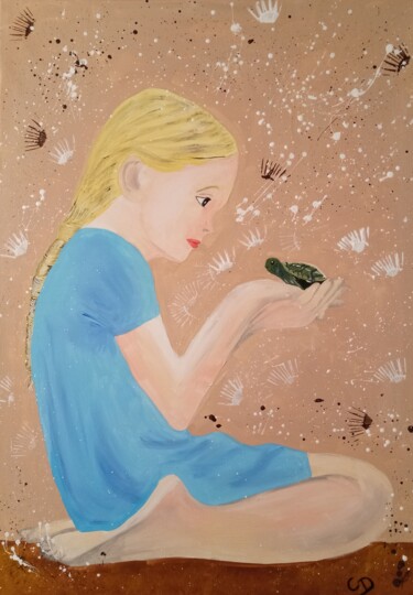 Painting titled "INNOCENCE" by Caroline Dequidt, Original Artwork, Acrylic