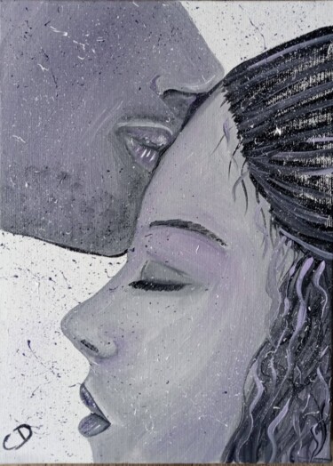 Painting titled "Kiss" by Caroline Dequidt, Original Artwork, Acrylic