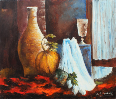 Painting titled "NATURE MORTE" by Paul Equinet, Original Artwork, Oil
