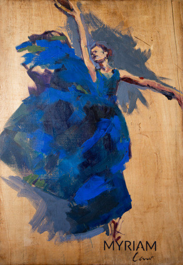 Painting titled "MYRIAM" by Caro Fleury, Original Artwork, Acrylic Mounted on Wood Panel
