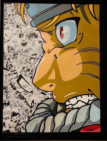 Painting titled "Naruto" by Caroline Guénette, Original Artwork, Acrylic Mounted on Wood Stretcher frame