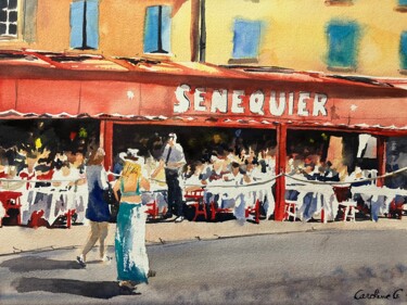 Painting titled "Une table, mesdames…" by Caroline Guizouarn, Original Artwork, Watercolor