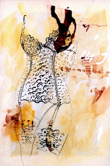 Картина под названием "Fine lingerie" - Caroline Keller, Подлинное произведение искусства, Масло Установлен на Деревянная ра…