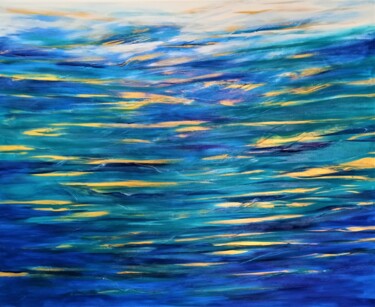 Painting titled "Opalescence" by Caroline Keller, Original Artwork, Acrylic Mounted on Wood Stretcher frame