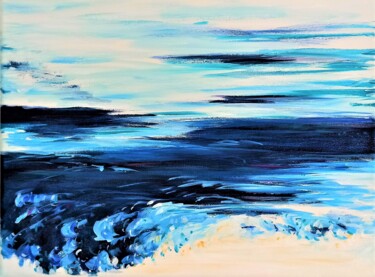 Картина под названием "La vague" - Caroline Keller, Подлинное произведение искусства, Акрил Установлен на Деревянная рама дл…