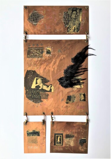 Collages titulada "Parer sa nudité" por Caroline Keller, Obra de arte original, Collages Montado en Metal