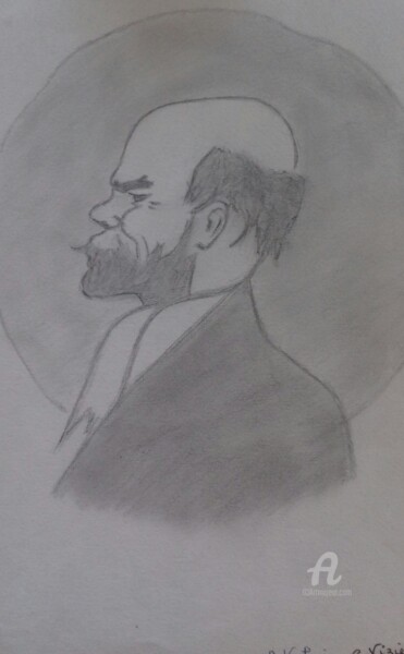 Tekening getiteld "Verlaine" door Caroline Lefebvre, Origineel Kunstwerk, Potlood