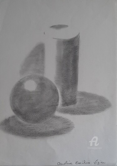 Drawing titled "Contrastes" by Caroline Lefebvre, Original Artwork, Pencil