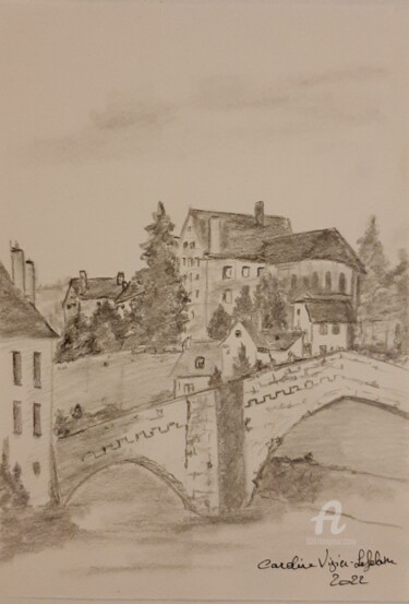 Dessin intitulée "Pont Notre-Dame - M…" par Caroline Lefebvre, Œuvre d'art originale, Graphite