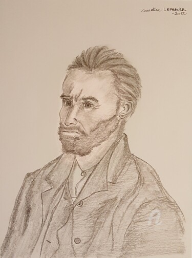 Drawing titled "Portrait Vincent Va…" by Caroline Lefebvre, Original Artwork, Graphite
