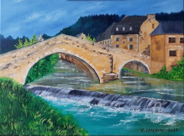 Peinture intitulée "Pont Notre Dame à M…" par Caroline Lefebvre, Œuvre d'art originale, Huile