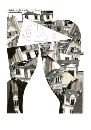 Rysunek zatytułowany „La femme de l'Hôtel…” autorstwa Caroline Lopez, Oryginalna praca, Atrament