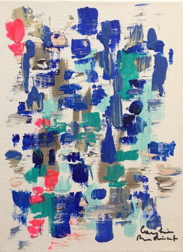 Painting titled "Blue Bay" by Caroline Montigneaux, Original Artwork, Acrylic