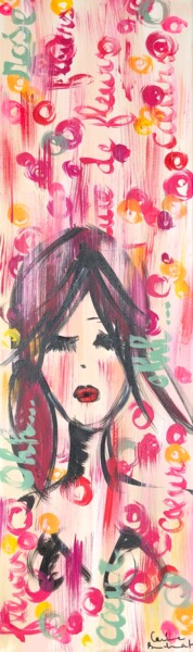 Pintura titulada "Pluie de Fleurs" por Caroline Montigneaux, Obra de arte original, Acrílico Montado en Bastidor de camilla…