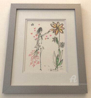 Dessin intitulée "C’est le printemps !" par Caroline Montigneaux, Œuvre d'art originale, Marqueur