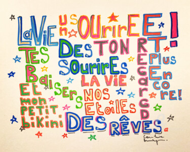 Tekening getiteld "La Vie" door Caroline Montigneaux, Origineel Kunstwerk, Marker