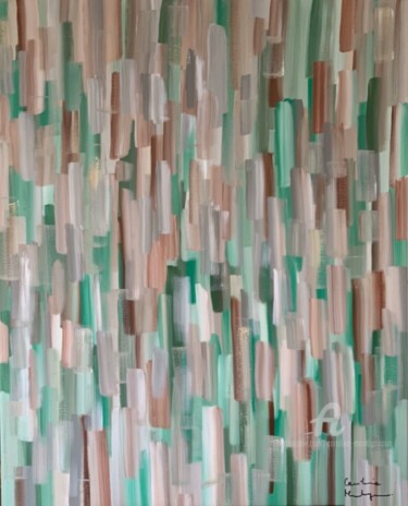 Peinture intitulée "Menthe froissée" par Caroline Montigneaux, Œuvre d'art originale, Acrylique Monté sur Châssis en bois