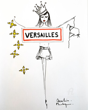 Desenho intitulada "Versailles - Petite…" por Caroline Montigneaux, Obras de arte originais, Marcador