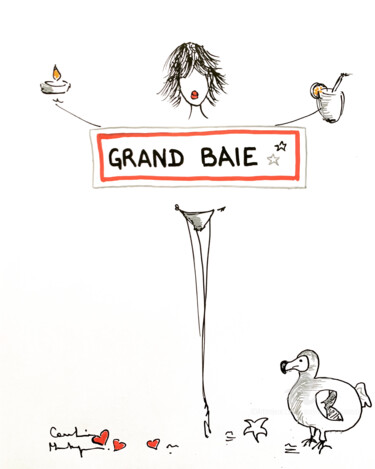 Drawing titled "GrandBaie" by Caroline Montigneaux, Original Artwork, Marker