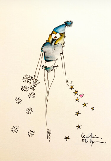 Drawing titled "Winter Nana" by Caroline Montigneaux, Original Artwork, Acrylic