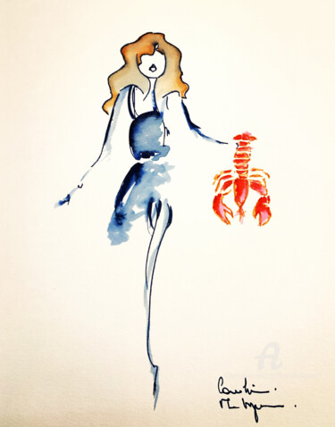「Du sel dans les che…」というタイトルの描画 Caroline Montigneauxによって, オリジナルのアートワーク, インク