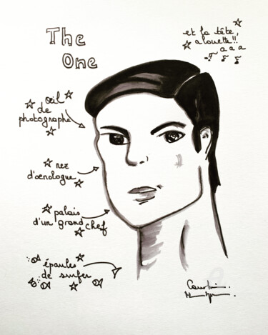 Drawing titled "The one" by Caroline Montigneaux, Original Artwork, Ink